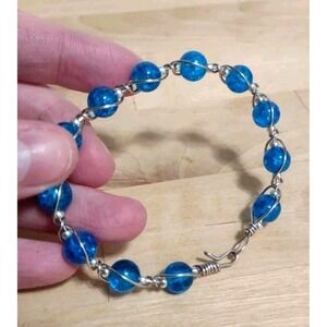 Cracked Ice Bead Wire-Wrapped Bracelet